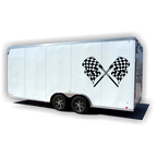 Crossed Race Flags Decal Graphic in a Single Color - MxNumbers