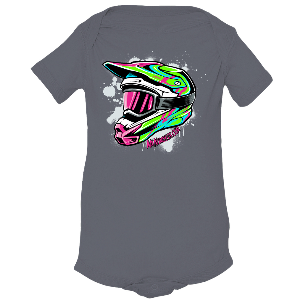 Splatter Motocross Helmet Baby Onesie