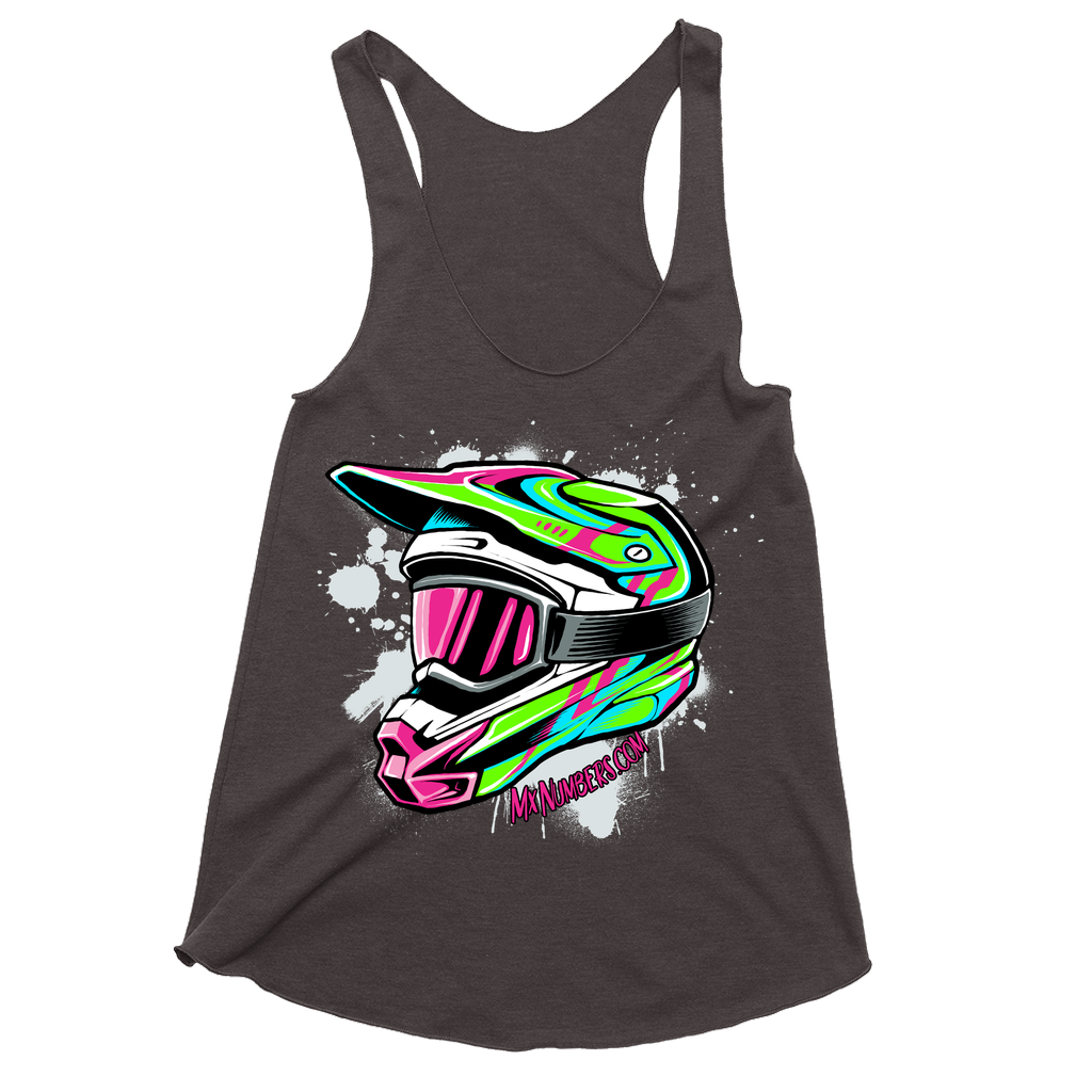 Splatter Helmet Women's Raw Edge Racerback Tank Top
