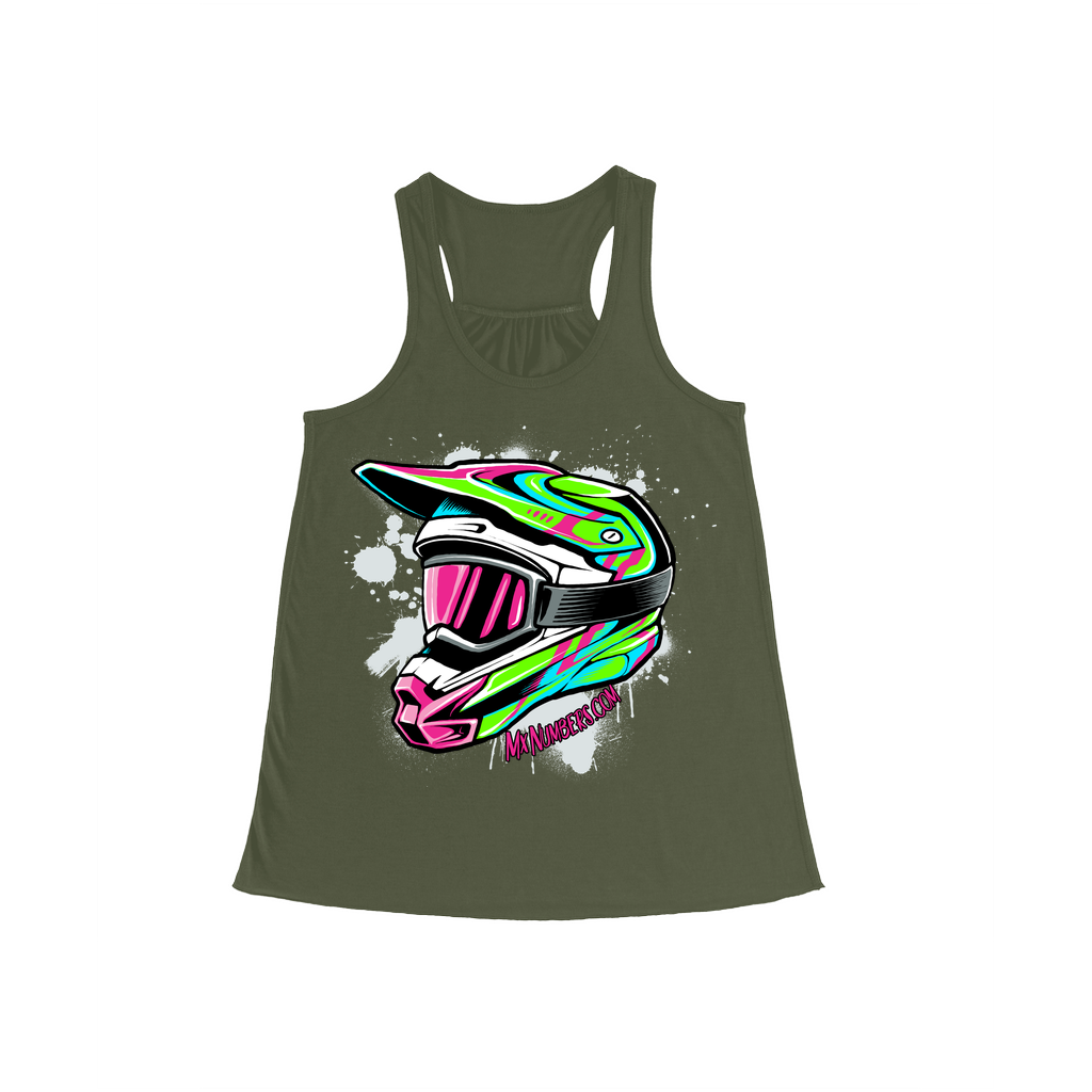 Splatter Helmet Women's Racerback Tank Top