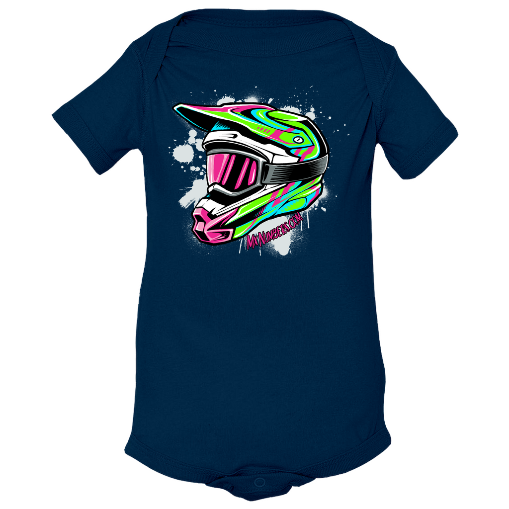 Splatter Motocross Helmet Baby Onesie