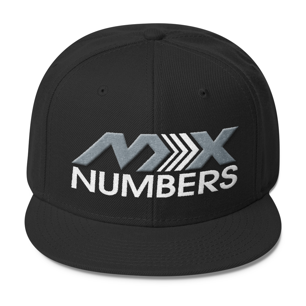 MxNumbers Snapback Hat with Gray Undervisor- Gray with White Arrow Logo - MxNumbers