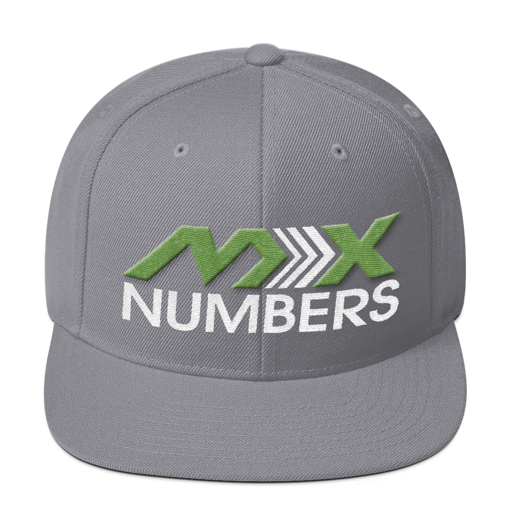 MxNumbers Snapback Hat with Green Undervisor- Kiwi Green with White Arrow Logo - MxNumbers