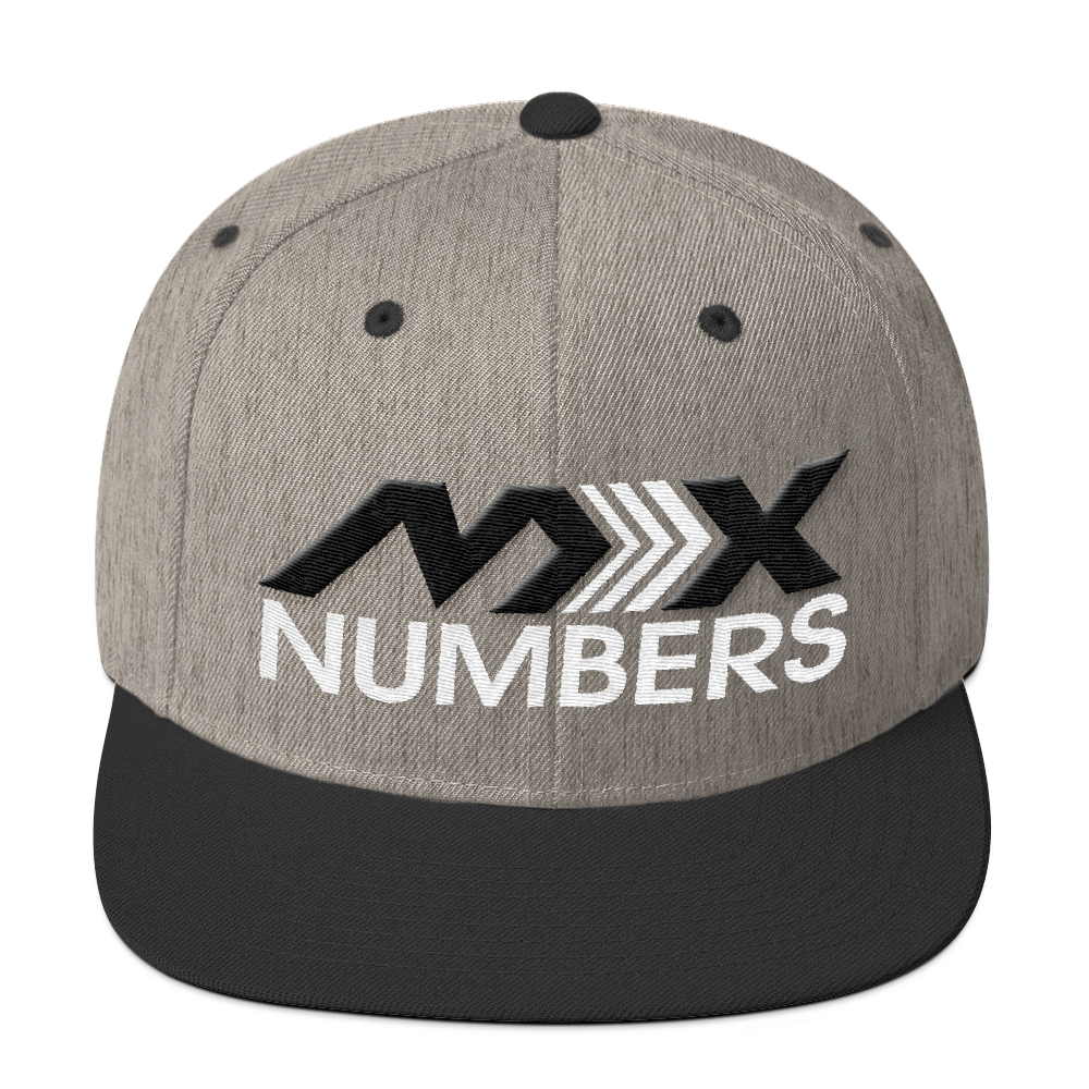 MxNumbers Snapback Hat with Green Undervisor- Black with White Arrow Logo - MxNumbers
