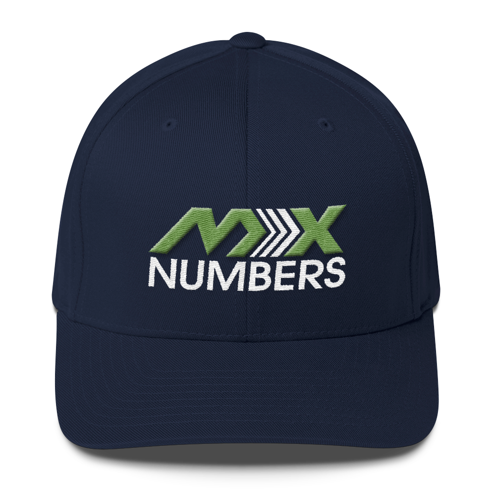 MxNumbers Flexfit Hat with Gray Undervisor- Kiwi Green with White Arrow Logo - MxNumbers