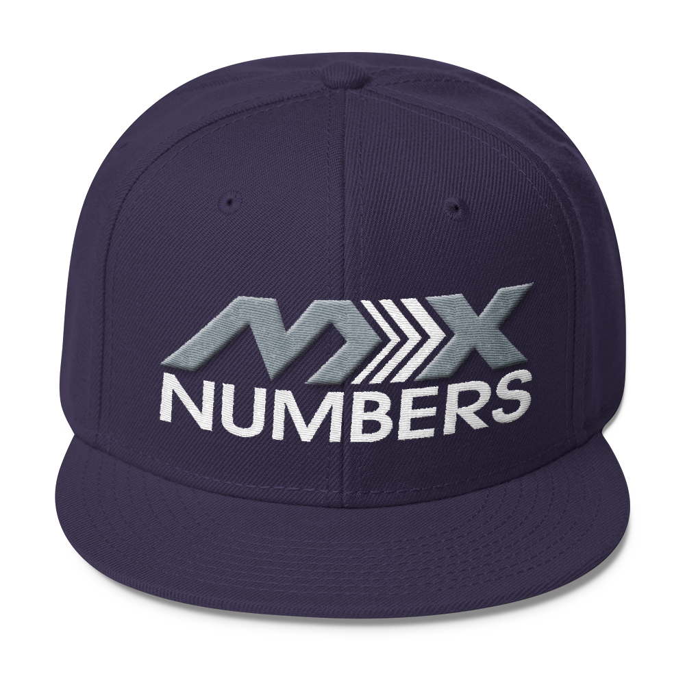 MxNumbers Snapback Hat with Gray Undervisor- Gray with White Arrow Logo - MxNumbers