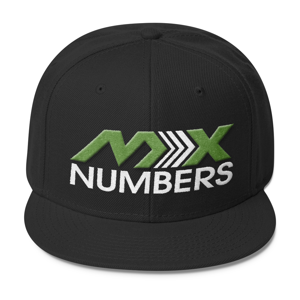 MxNumbers Snapback Hat with Gray Undervisor- Kiwi Green with White Arrow Logo - MxNumbers