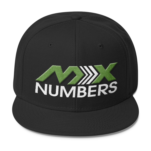 MxNumbers Snapback Hat with Gray Undervisor- Kiwi Green with White Arrow Logo - MxNumbers