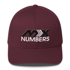 MxNumbers Flexfit Hat with Gray Undervisor- Black with White Arrow Logo - MxNumbers