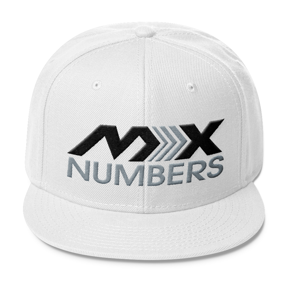 MxNumbers Snapback Hat with Gray Undervisor- Black with Gray Arrow Logo - MxNumbers