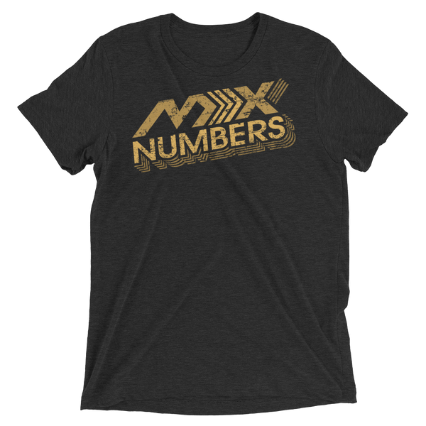 MxNumbers Vintage Distressed T-Shirt- Arrow Style- Gold- Unisex -Tri Blend