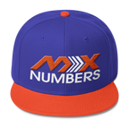MxNumbers Snapback Hat with Gray Undervisor- Orange with White Arrow Logo - MxNumbers