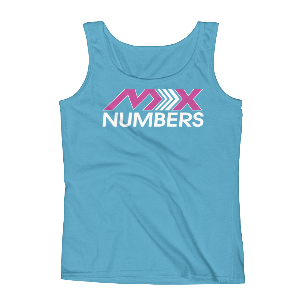 MxNumbers Ladies' Tank- Pink- White- Arrow Design - MxNumbers