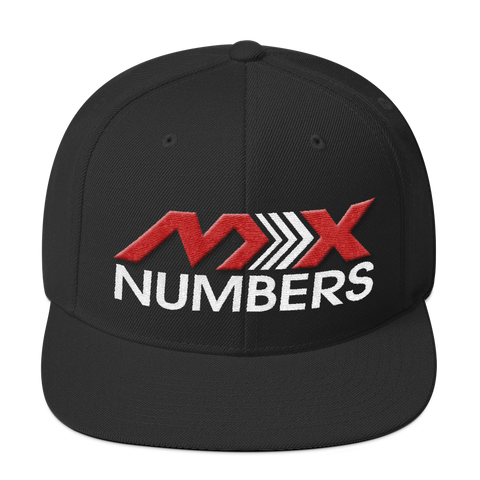 MxNumbers Snapback Hat with Green Undervisor- Red with White Arrow Logo - MxNumbers