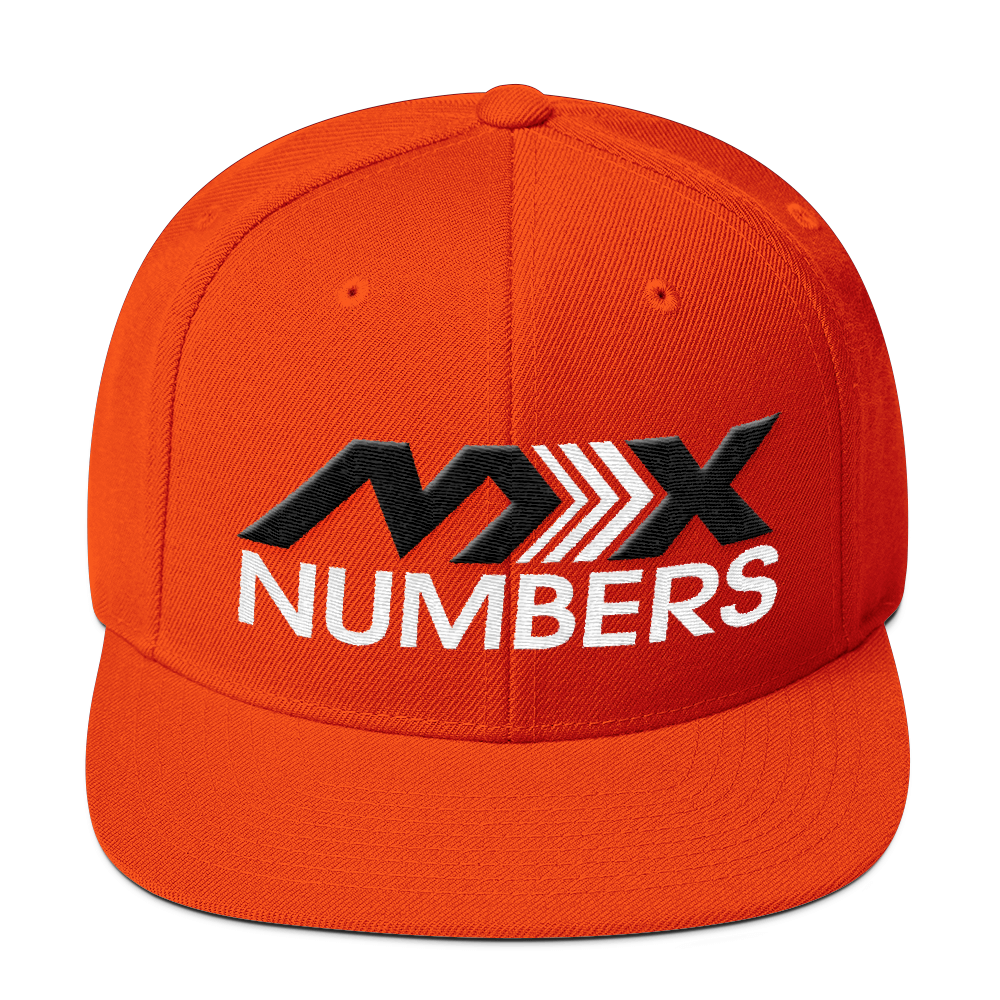 MxNumbers Snapback Hat with Green Undervisor- Black with White Arrow Logo - MxNumbers