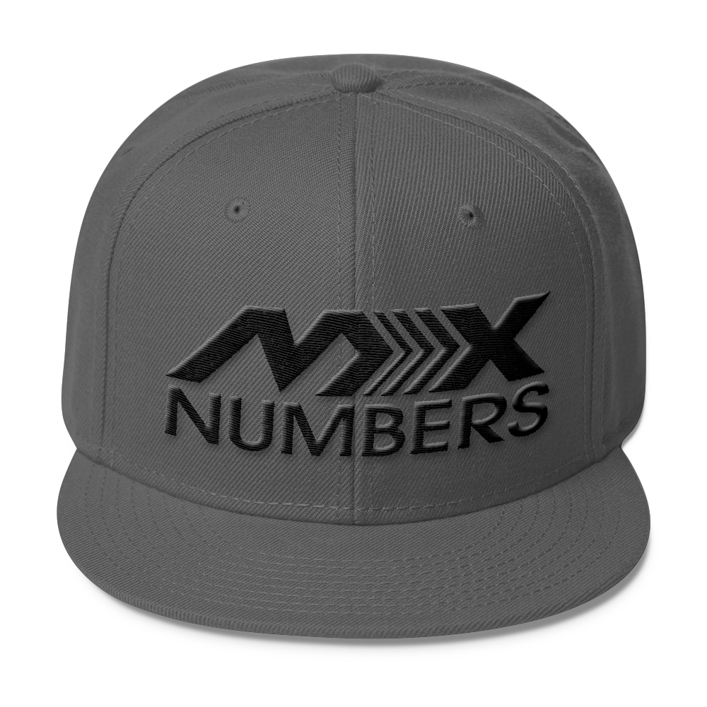 MxNumbers Snapback Hat with Gray Undervisor- Black Arrow Logo - MxNumbers