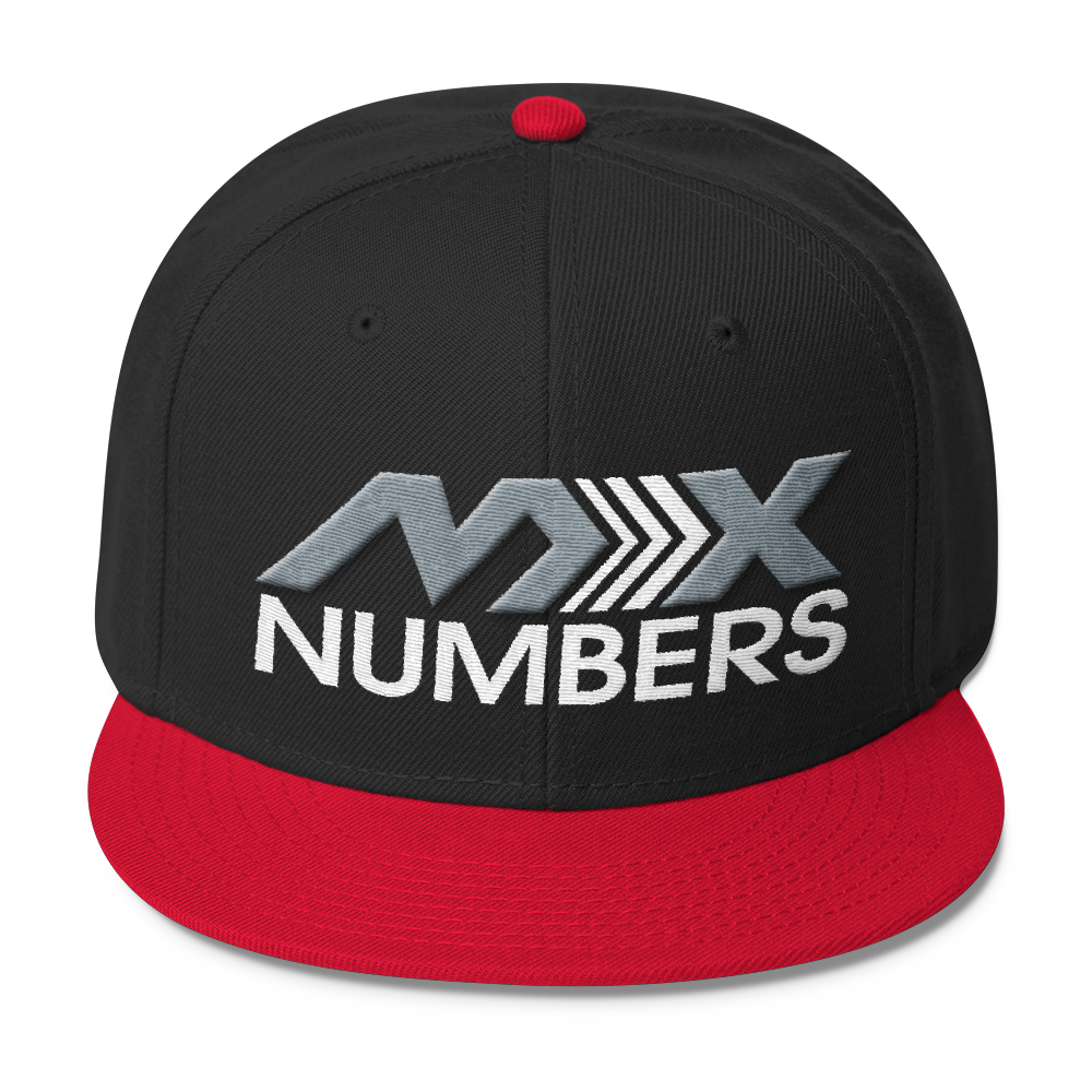 MxNumbers Snapback Hat with Gray Undervisor- Gray with White Arrow Logo - MxNumbers