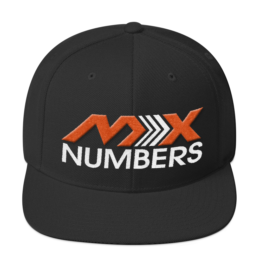 MxNumbers Snapback Hat with Green Undervisor- Orange with White Arrow Logo - MxNumbers