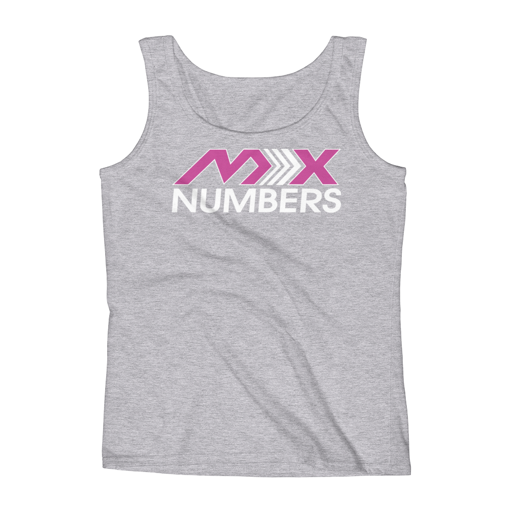 MxNumbers Ladies' Tank- Pink- White- Arrow Design - MxNumbers