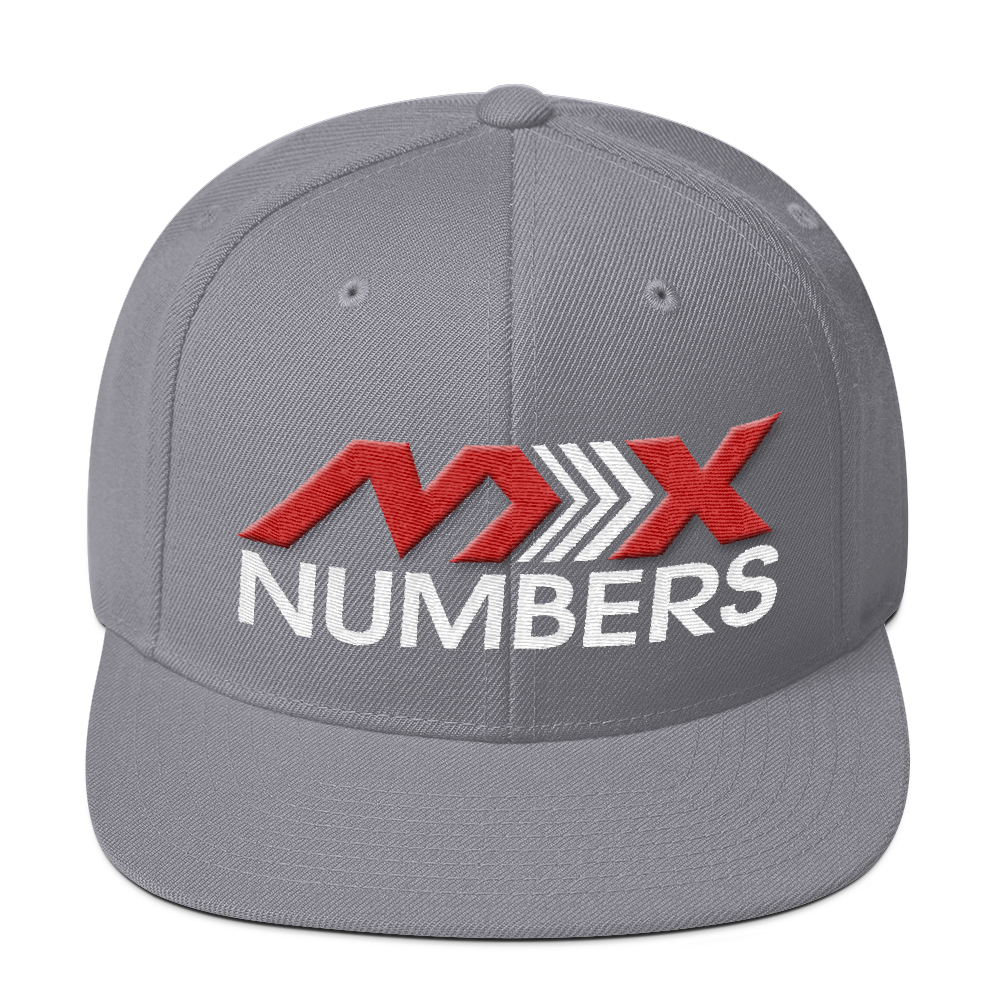 MxNumbers Snapback Hat with Green Undervisor- Red with White Arrow Logo - MxNumbers