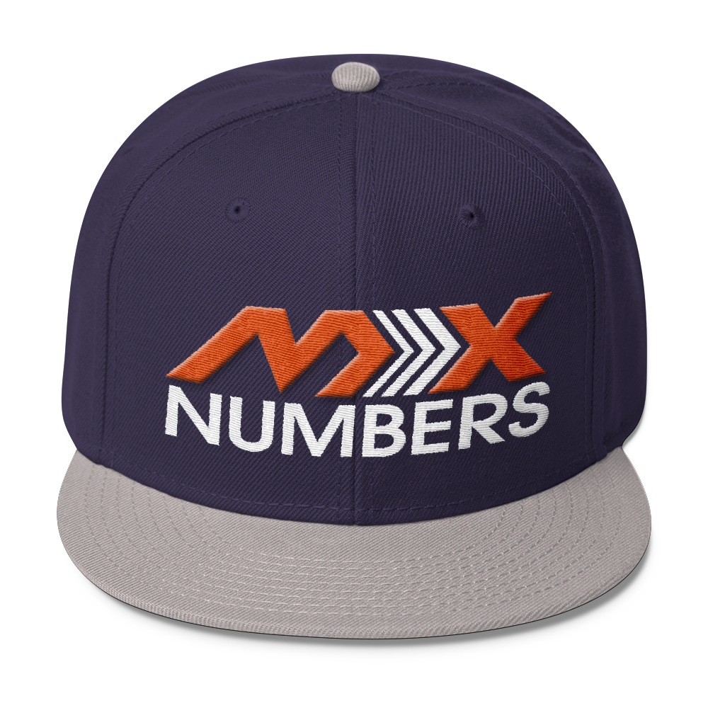 MxNumbers Snapback Hat with Gray Undervisor- Orange with White Arrow Logo - MxNumbers