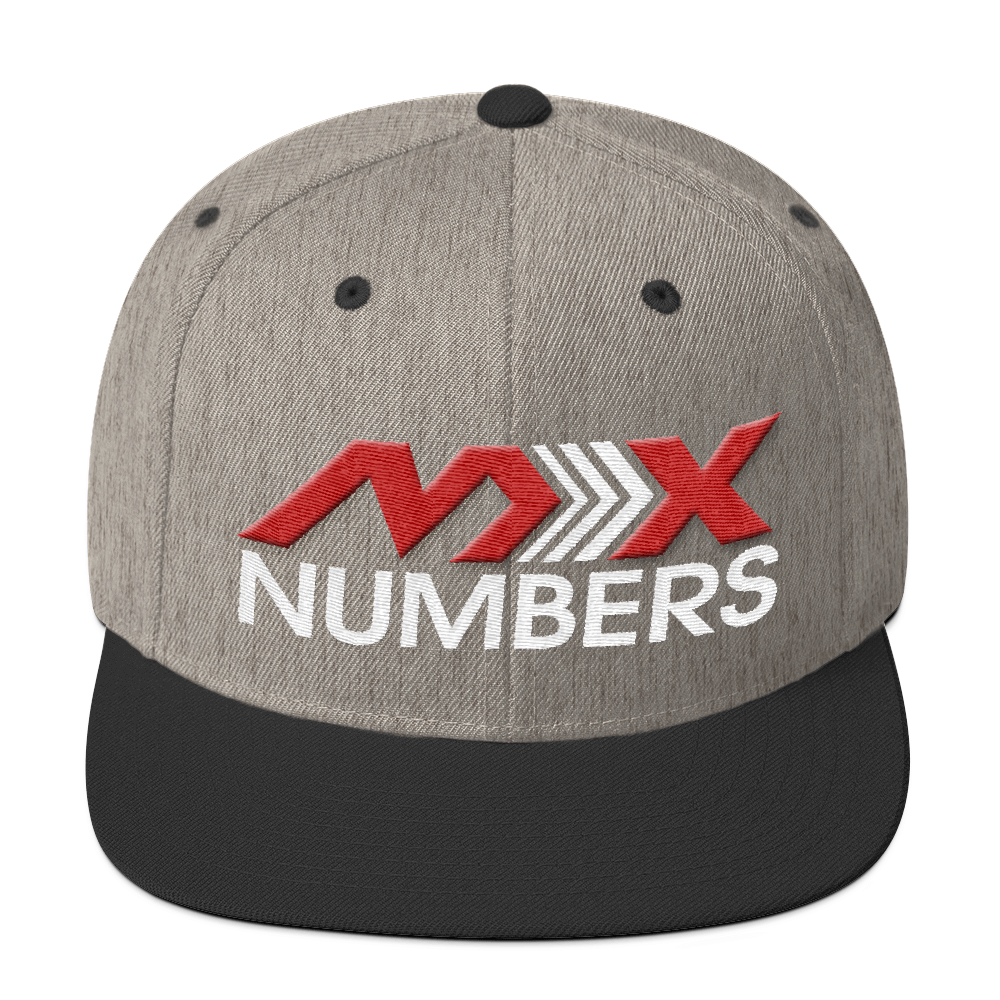MxNumbers Snapback Hat with Green Undervisor- Red with White Arrow Logo - MxNumbers