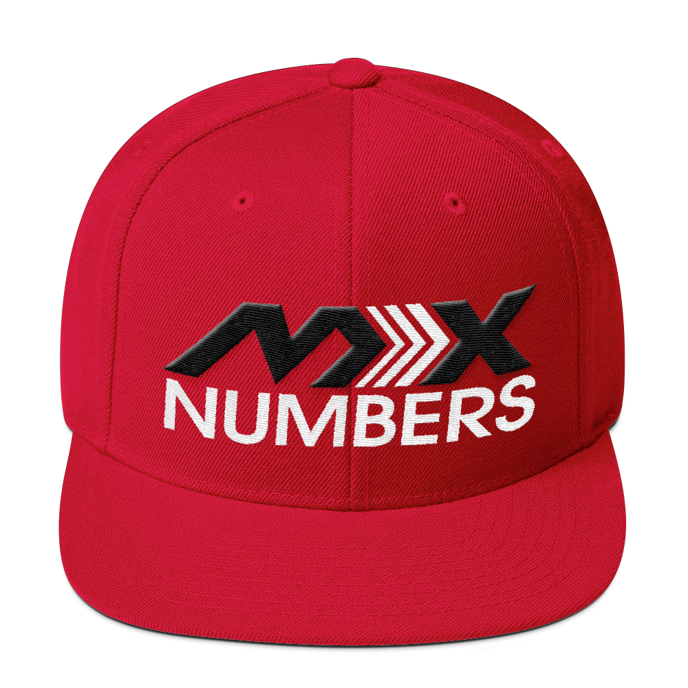 MxNumbers Snapback Hat with Green Undervisor- Black with White Arrow Logo - MxNumbers