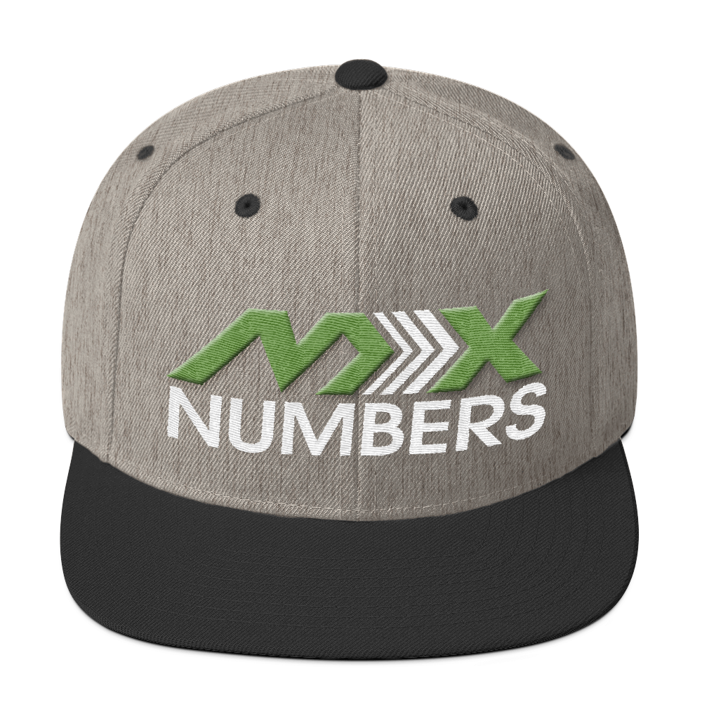 MxNumbers Snapback Hat with Green Undervisor- Kiwi Green with White Arrow Logo - MxNumbers