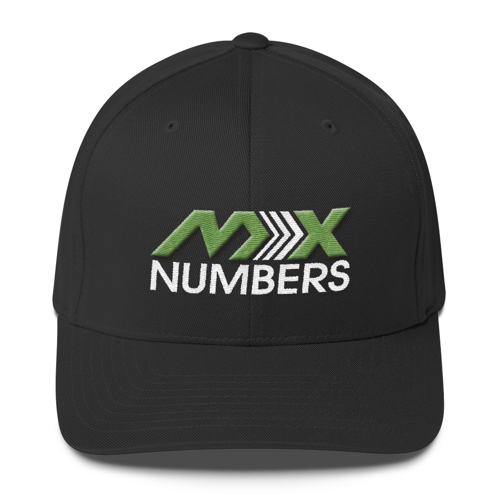 MxNumbers Flexfit Hat with Gray Undervisor- Kiwi Green with White Arrow Logo - MxNumbers
