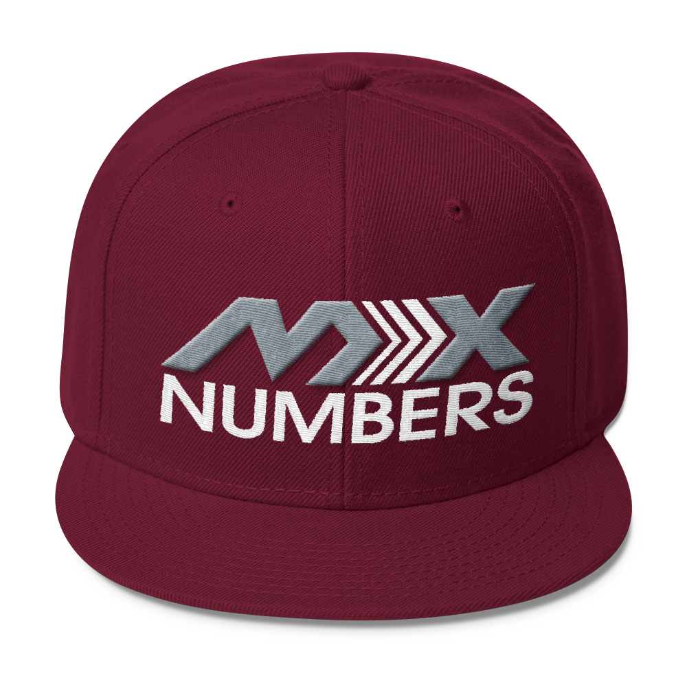 MxNumbers Snapback Hat with Gray Undervisor- Gray with White Arrow Logo - MxNumbers