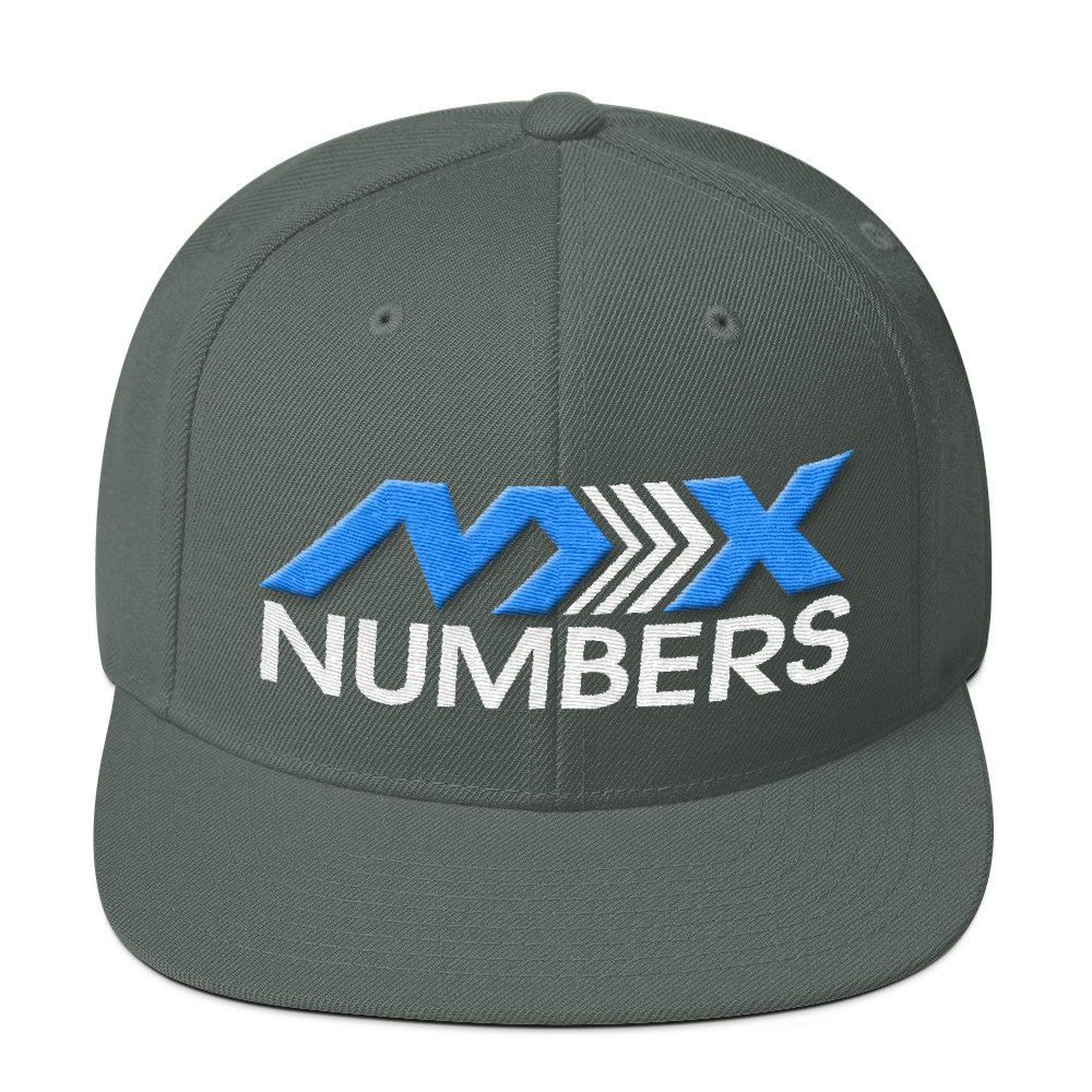 MxNumbers Snapback Hat with Green Undervisor- Teal with White Arrow Logo - MxNumbers