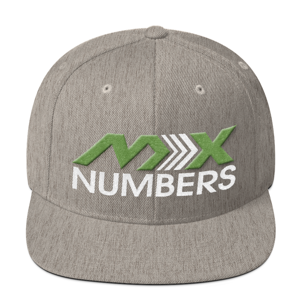 MxNumbers Snapback Hat with Green Undervisor- Kiwi Green with White Arrow Logo - MxNumbers