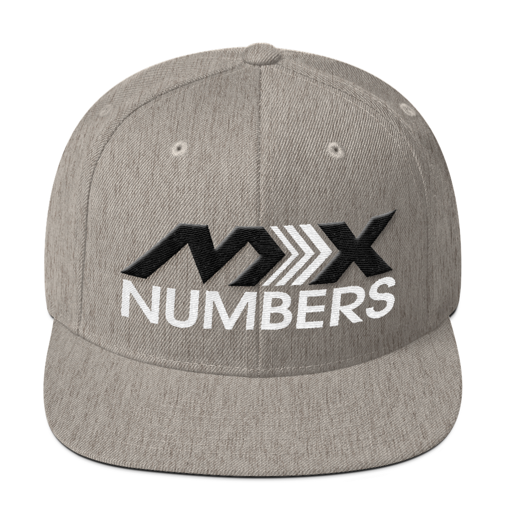 MxNumbers Snapback Hat with Green Undervisor- Black with White Arrow Logo - MxNumbers