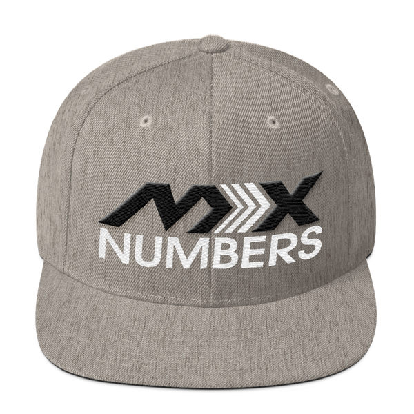 MxNumbers Snapback Hat with Green Undervisor- Black with White Arrow Logo - MxNumbers