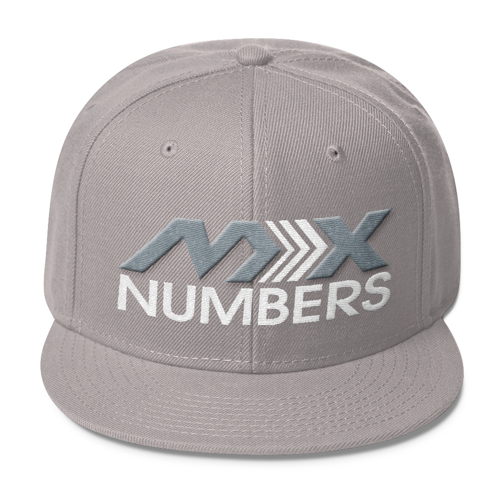 MxNumbers Snapback Hat with Gray Undervisor- Gray with White Arrow Logo - MxNumbers