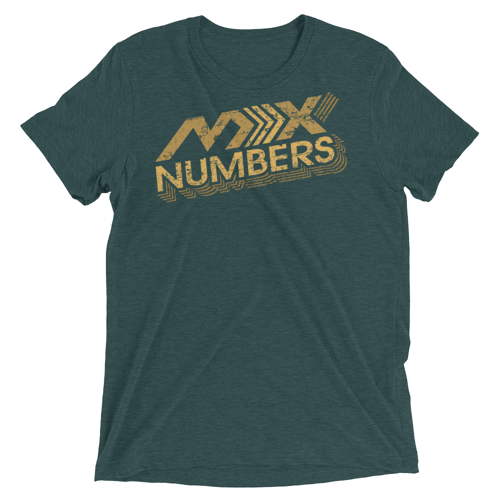 MxNumbers Vintage Distressed T-Shirt- Arrow Style- Gold- Unisex -Tri Blend