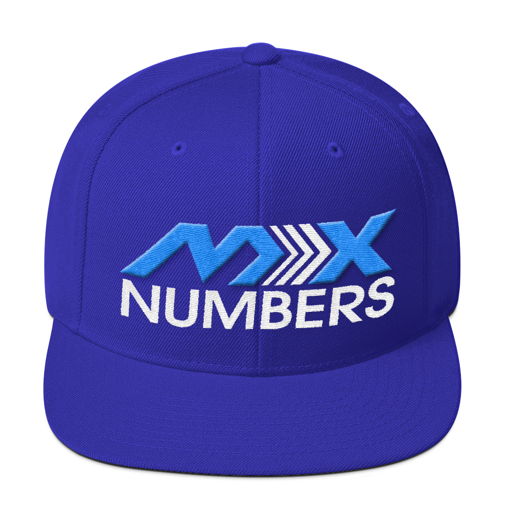 MxNumbers Snapback Hat with Green Undervisor- Teal with White Arrow Logo - MxNumbers