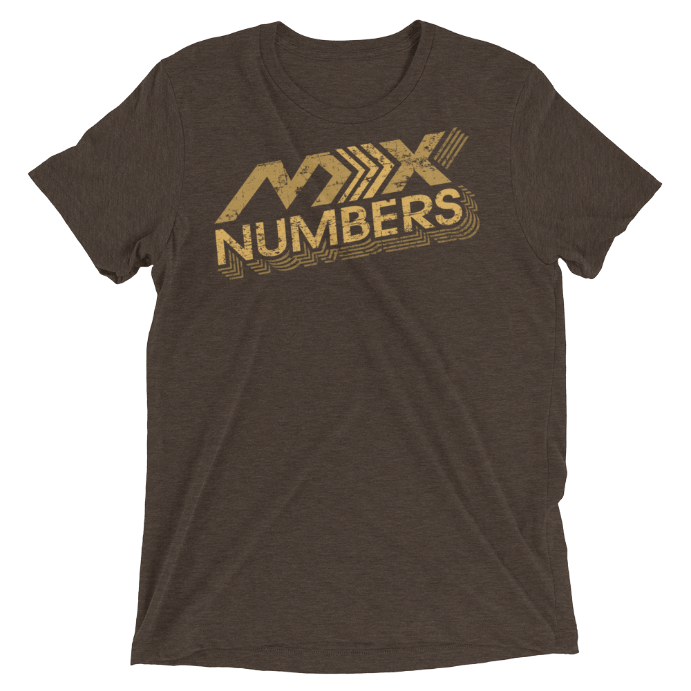 MxNumbers Vintage Distressed T-Shirt- Arrow Style- Gold- Unisex -Tri Blend