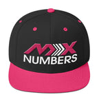 MxNumbers Snapback Hat with Green Undervisor- Pink with White Arrow Logo - MxNumbers