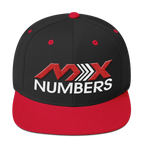 MxNumbers Snapback Hat with Green Undervisor- Red with White Arrow Logo - MxNumbers