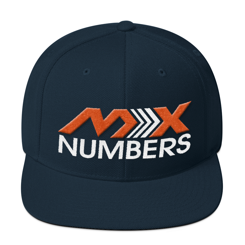 MxNumbers Snapback Hat with Green Undervisor- Orange with White Arrow Logo - MxNumbers