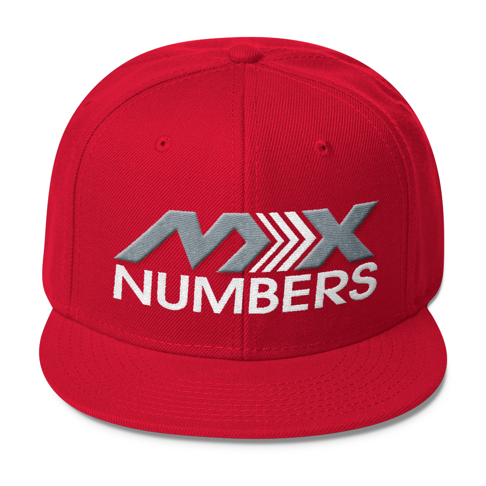 MxNumbers Snapback Hat with Gray Undervisor- Gray with White Arrow Logo - MxNumbers