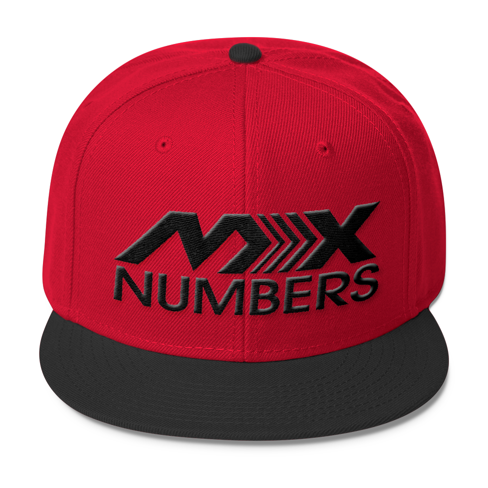 MxNumbers Snapback Hat with Gray Undervisor- Black Arrow Logo - MxNumbers