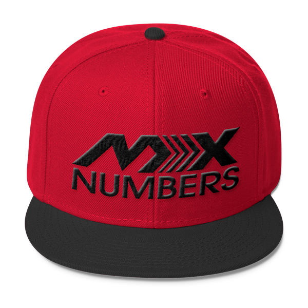 MxNumbers Snapback Hat with Gray Undervisor- Black Arrow Logo - MxNumbers