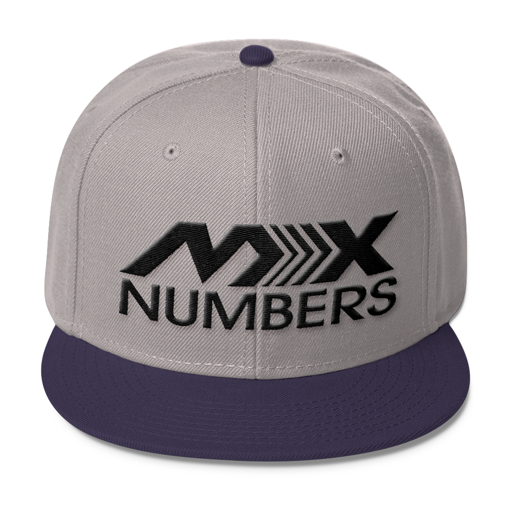 MxNumbers Snapback Hat with Gray Undervisor- Black Arrow Logo - MxNumbers