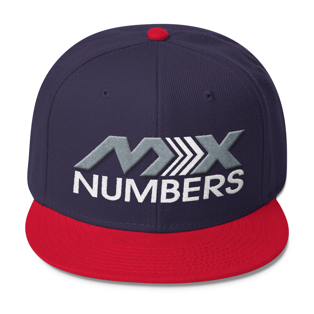 MxNumbers Snapback Hat with Gray Undervisor- Gray with White Arrow Logo - MxNumbers