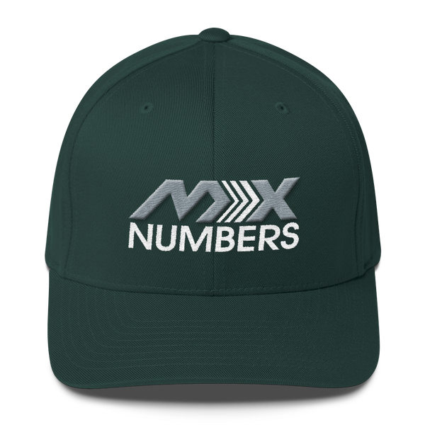 MxNumbers Flexfit Hat with Gray Undervisor- Gray with White Arrow Logo - MxNumbers
