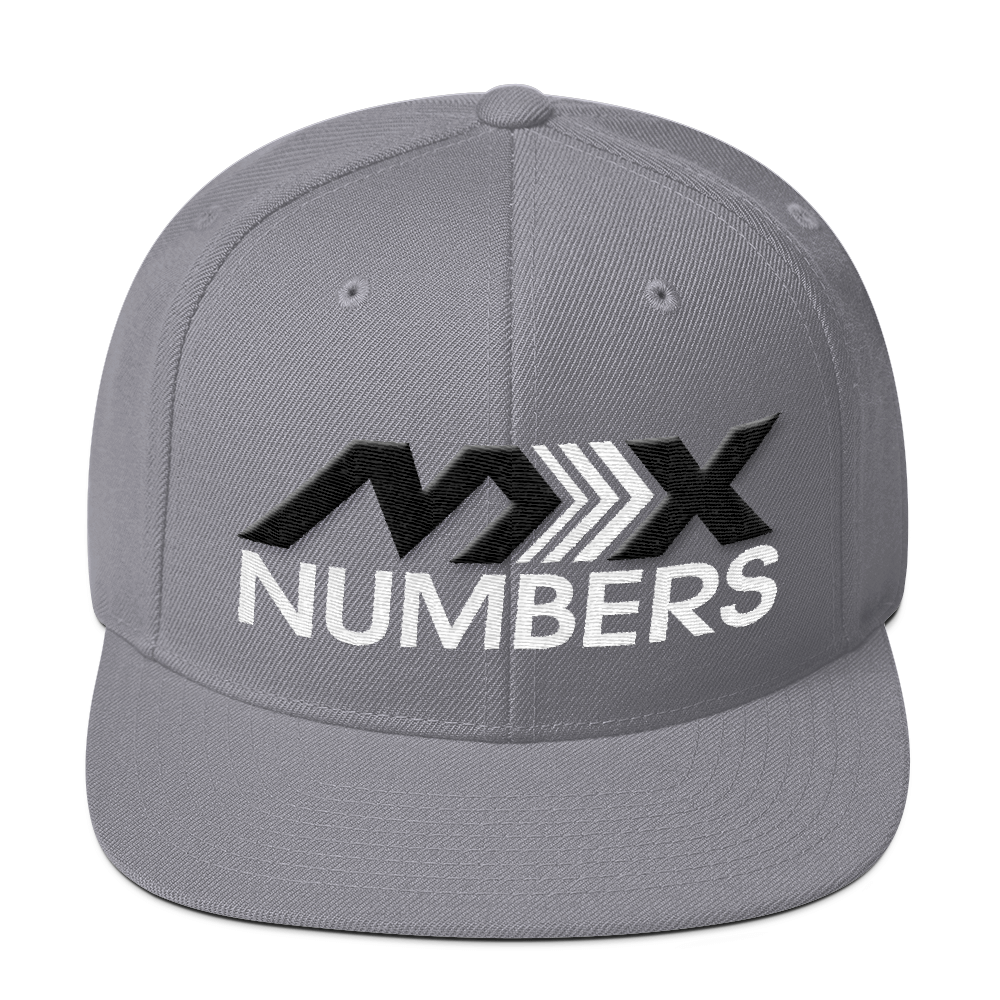 MxNumbers Snapback Hat with Green Undervisor- Black with White Arrow Logo - MxNumbers