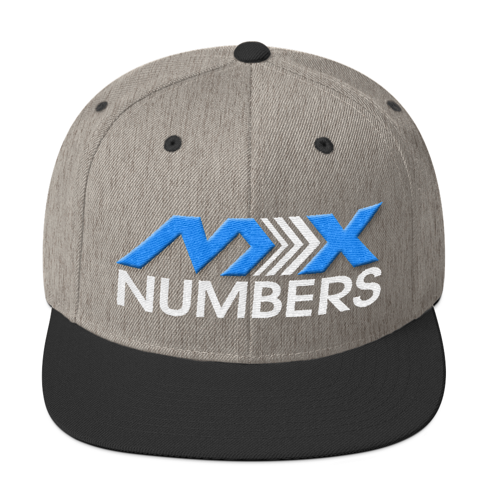 MxNumbers Snapback Hat with Green Undervisor- Teal with White Arrow Logo - MxNumbers