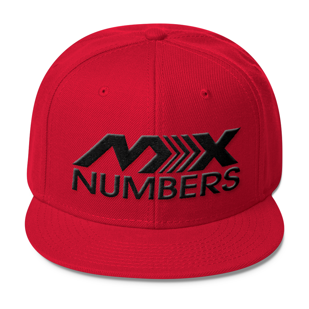 MxNumbers Snapback Hat with Gray Undervisor- Black Arrow Logo - MxNumbers
